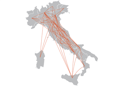 mappa italia distribuzione groupage fercam